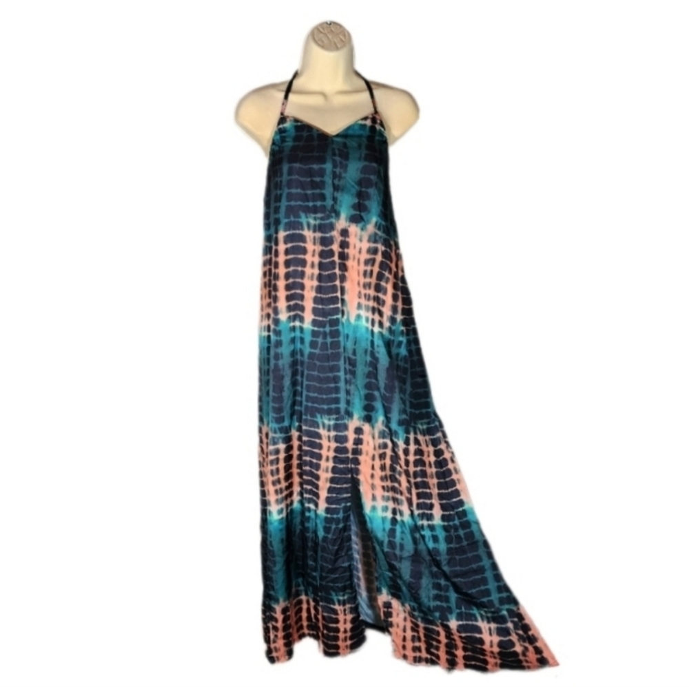 Shein Dress Halter Split Thigh Slit Maxi Green Size S - Picture 2 of 15